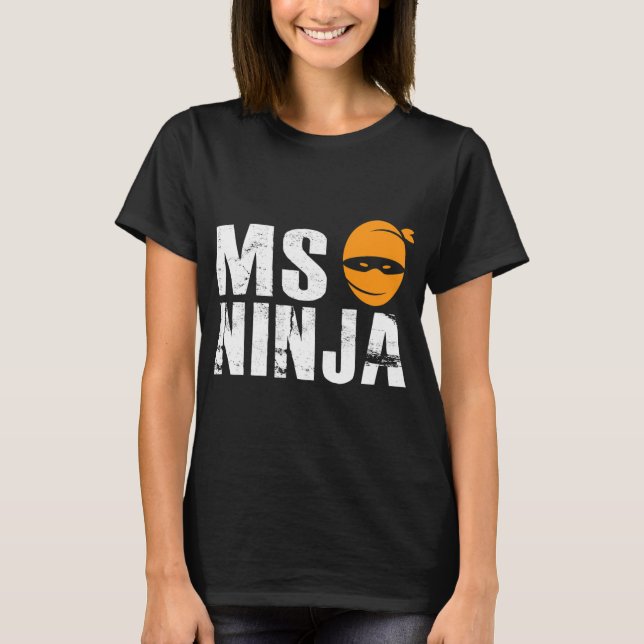 Ninja - Många Sclerosis Support Awareness Fight T Shirt (Framsida)