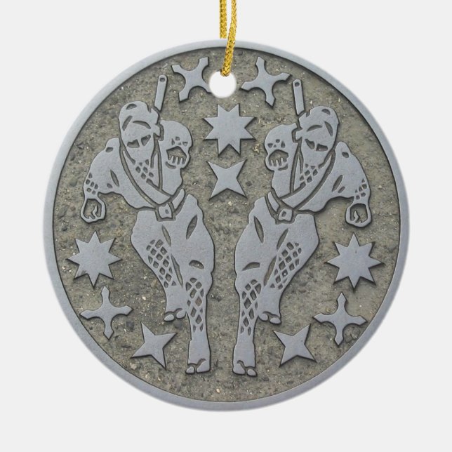 Ninja Manhål Julgransprydnad Keramik (Framsidan)