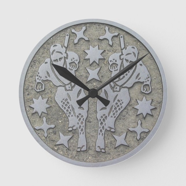 Ninja Manhål Rund Klocka (Framsida)