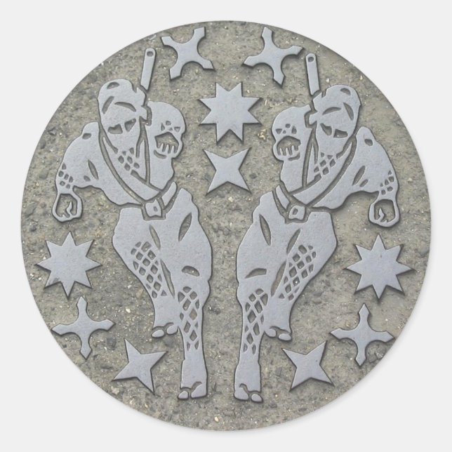 Ninja Manhål Runt Klistermärke (Framsida)