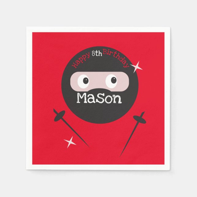 Ninja Martial Arts Karate Boys Birthday Pappersservett (Framsidan)