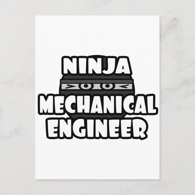 Ninja Mechanical Ingenjör Vykort (Framsida)