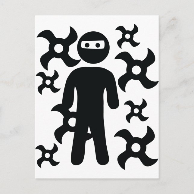 ninja med ikonen för styrstjärnor vykort (Framsida)