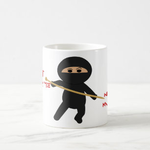 Ninja med stickamuggen kaffemugg