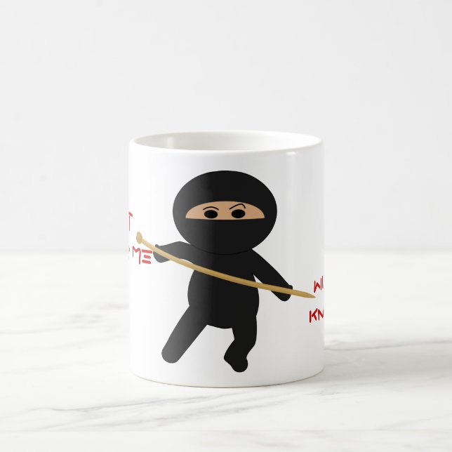 Ninja med stickamuggen kaffemugg (Center)