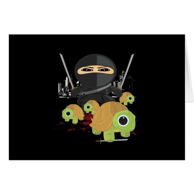 Ninja med Turtles Hälsningskort (Framsidan Horizontal)