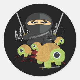 Ninja med Turtles Runt Klistermärke
