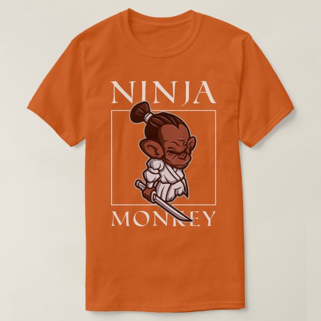 Ninja Monkey Funny Ninja Warrior Shinobi T Shirt (Design framsida)