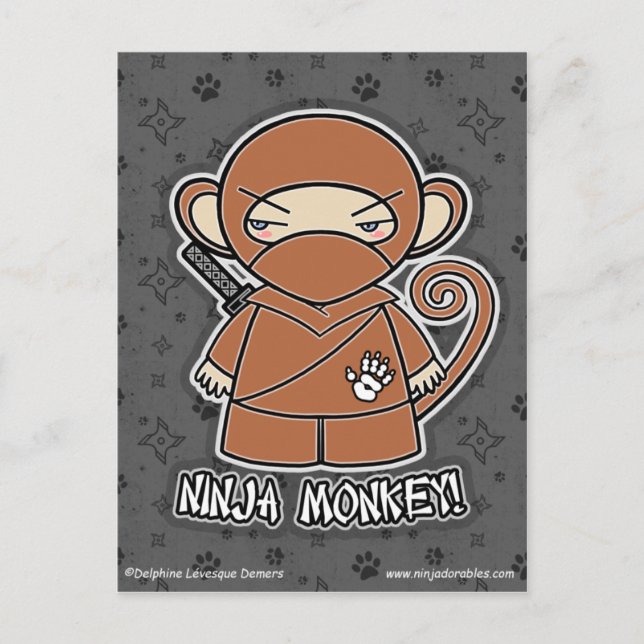 Ninja Monkey! vykort (Framsida)