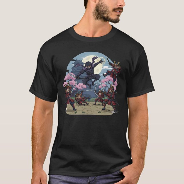 Ninja mot Samuraj T Shirt (Framsida)