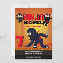 NINJA MOVIE STAR WARRIOR Boys Girls Tecknad Party Inbjudningar