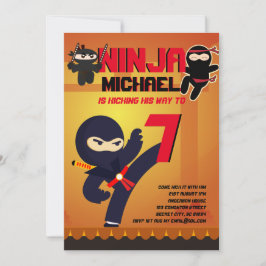 NINJA MOVIE STAR WARRIOR Boys Girls Tecknad Party Inbjudningar