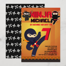 NINJA MOVIE STAR WARRIOR Boys Girls Tecknad Party Inbjudningar