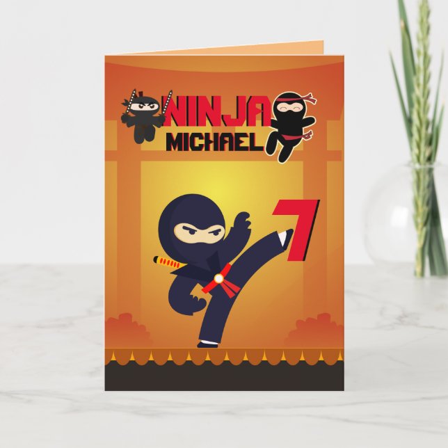 NINJA Movie Star Warrior Kicking it Karate Kids Kort (Framsida)