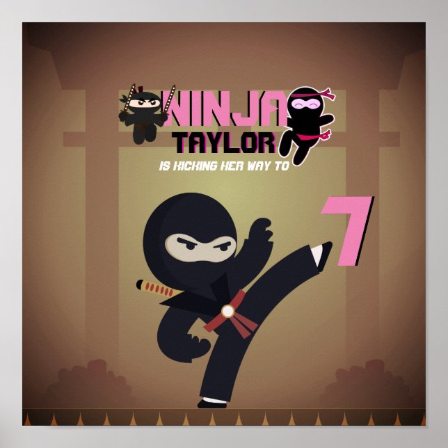 NINJA Movie Star Warrior Kicking it Karate Kids Poster (Framsidan)