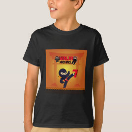 NINJA Movie Star Warrior Kicking it Karate Kids T Shirt