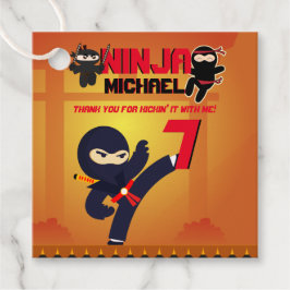 NINJA Movie Star Warrior Kicking it Karate Party Gåvor Etiketter