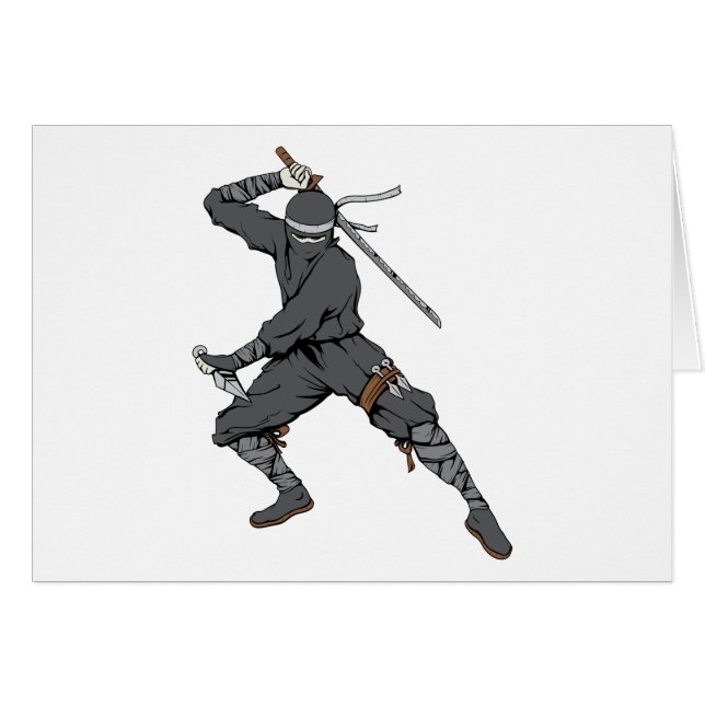 Ninja ~ Ninjas 2 Martial Arts Warrior Fantasy Art Hälsningskort (Framsidan Horizontal)