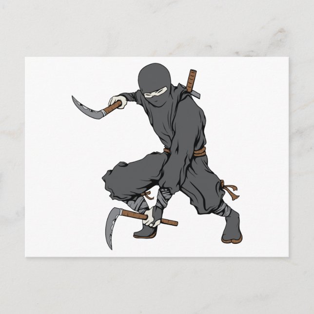 Ninja ~ Ninjas Martial Arts Warrior Fantasy Art Vykort (Framsida)