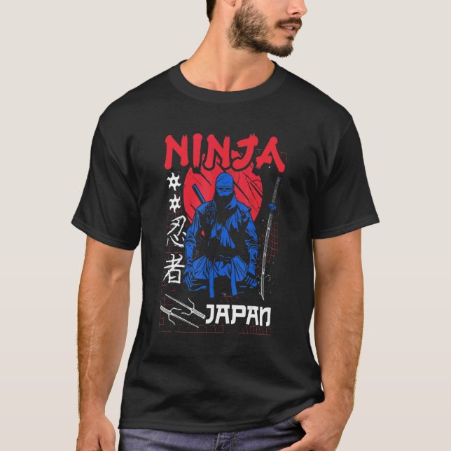 Ninja Ninjutsu Samurai Shaolin Shurik Karate Kat T Shirt (Framsida)