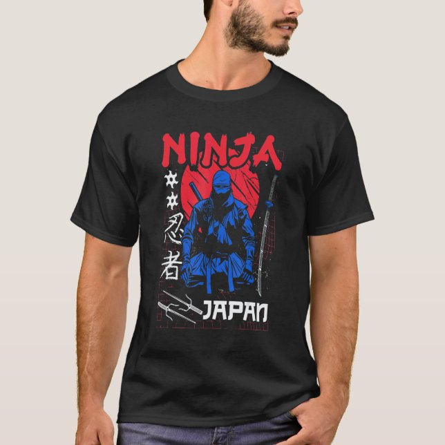 Ninja Ninjutsu Samurai Shaolin Shuriken Karate Kat T Shirt (Framsida)
