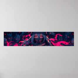 Ninja och hennes varger animerar konst poster