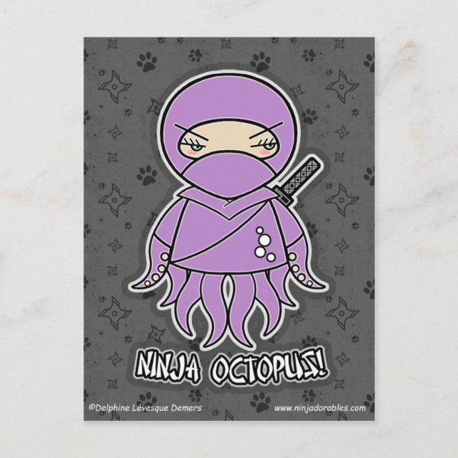 Ninja Octopus! Vykort (Framsida)