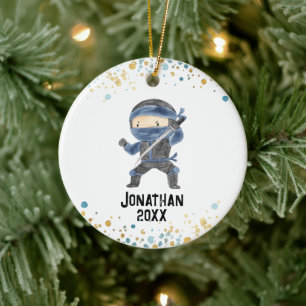 Ninja Ornament, Cute Karate Kids jul Julgransprydnad Keramik