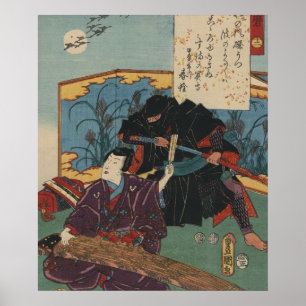 Ninja Painting circa 1853 Japan (stor Storlek) Poster