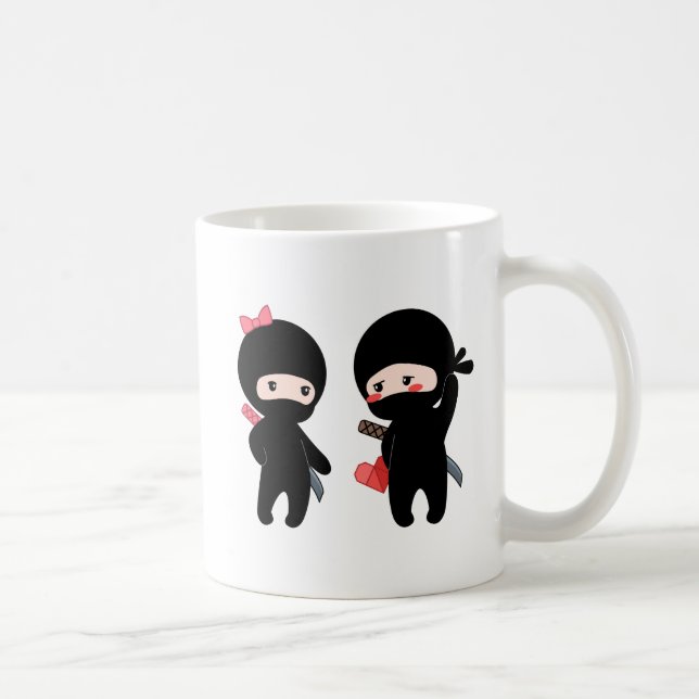 Ninja Pair, en pojke och en flicka Kaffemugg (Höger)