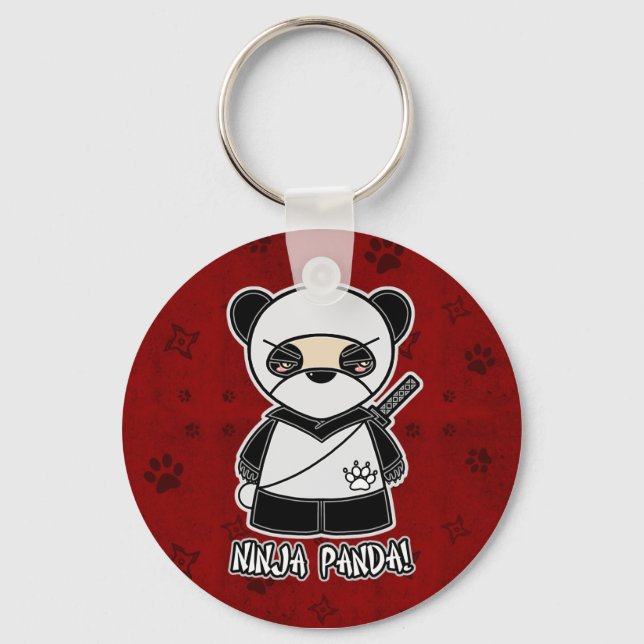Ninja Panda! I Red Keychain Nyckelring (Framsida)