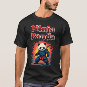 Ninja Panda T-Shirt Cute Samurai Stil