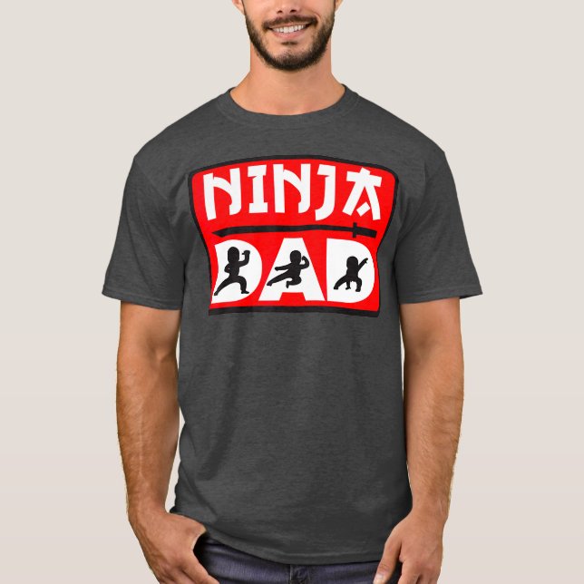 Ninja Pappa Matching Family Ninja Warrior Funny T Shirt (Framsida)