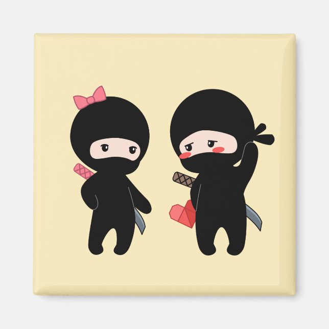Ninja Par, en pojke och en flicka Magnet (Framsidan)