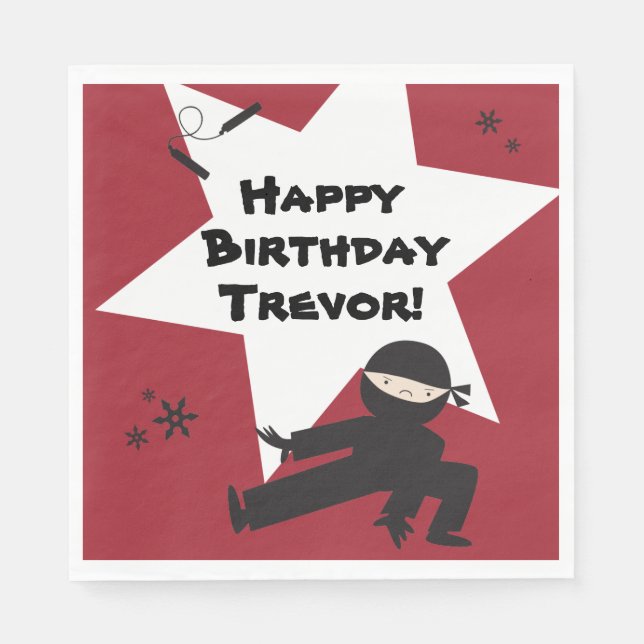 Ninja Party Napkins - Plocka ditt eget Färg! Pappersservett (Framsidan)