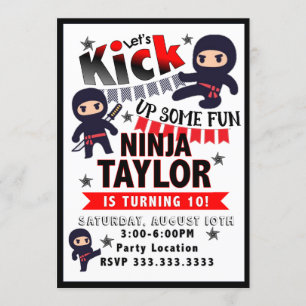 Ninja partyinbjudan, Ninja födelsedag Inbjudningar