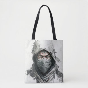 Ninja Porträtt Warrior Painting Historic Äventyr Tygkasse