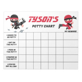 Ninja Potty Chart Personlig Namn & Tasks Anteckningsblock