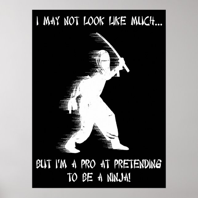 Ninja Pretending Funny Poster Humor (Framsidan)