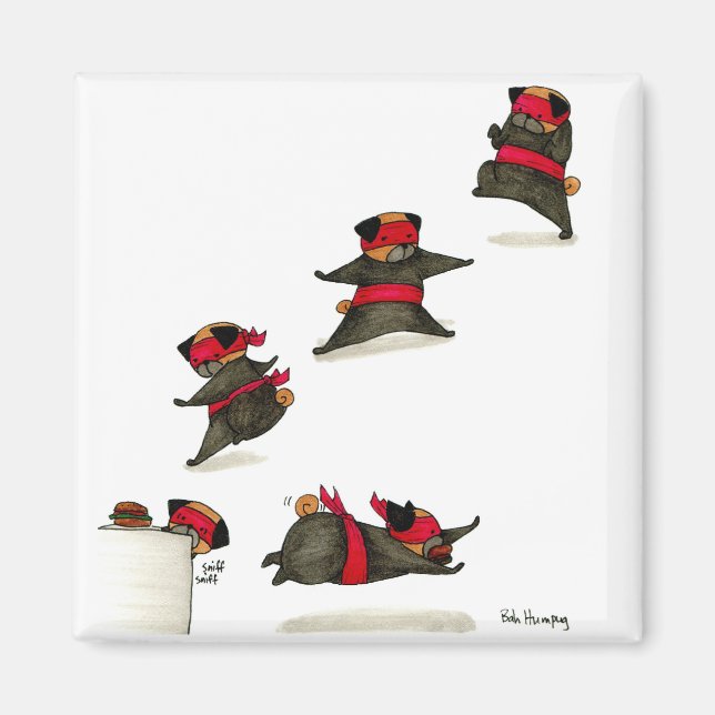 Ninja Pug Snack Attack! Magnet (Framsidan)