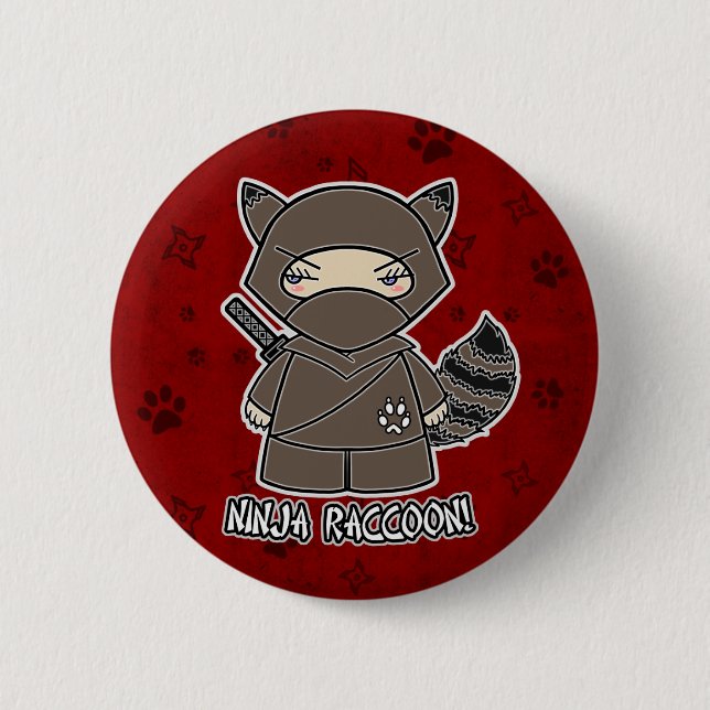 Ninja Raccoon! I rött knäppas Knapp (Framsida)