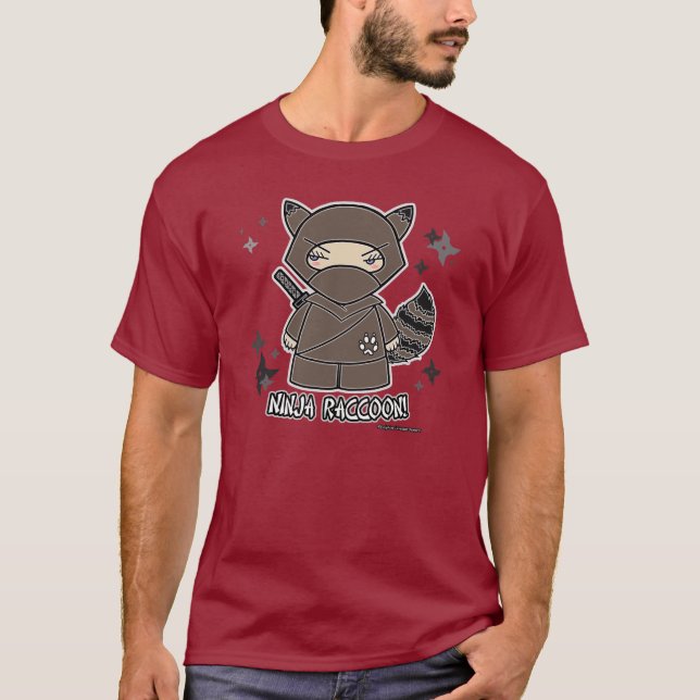 Ninja Raccoon! T-tröja T-shirt (Framsida)