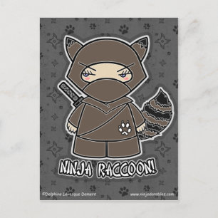 Ninja Raccoon! vykort