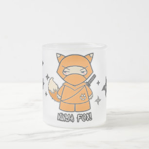 Ninja räv! Med den Shurikens muggen Frostad Glasmugg