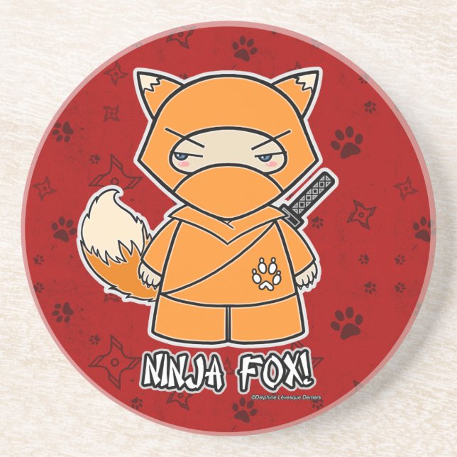 Ninja räv! Ninjadorables röd kustfartyg Underlägg Sandsten (Framsidan)
