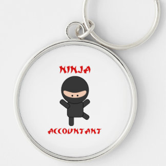 Ninja revisor rund silverfärgad nyckelring