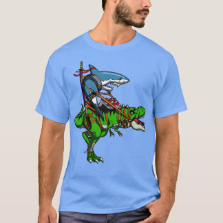 Ninja Riding TRex Dinosaur T Shirt