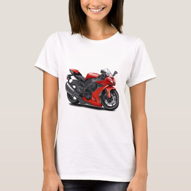Ninja röd cykel t shirt (Framsida)