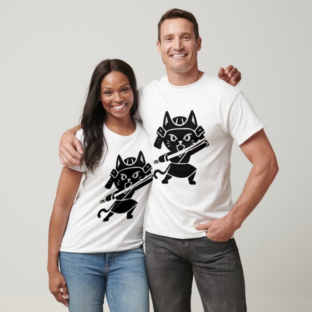 Ninja Samurai Cat Warrior T Shirt (Unisex)