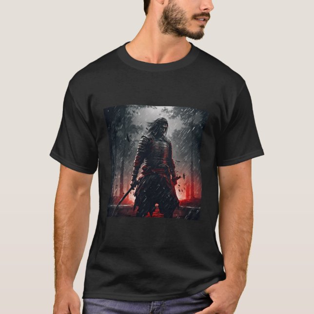Ninja Samurai Japan Mörk Warrior Torii T Shirt (Framsida)